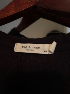 rag & bone Black Ribbed knit v neck Tee long dress